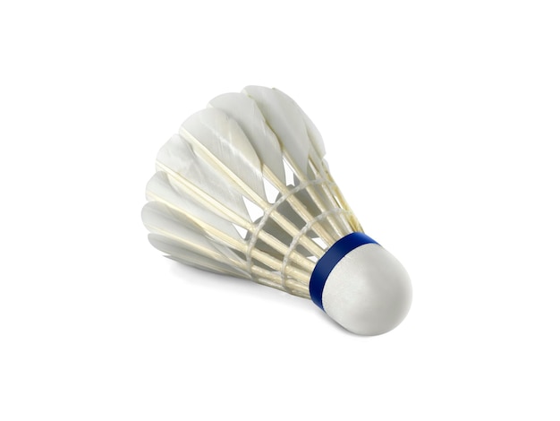 Pelota de bádminton o lanzadera aislada sobre fondo blanco