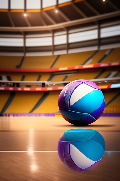 Pelota de baloncesto en la arena al fondo