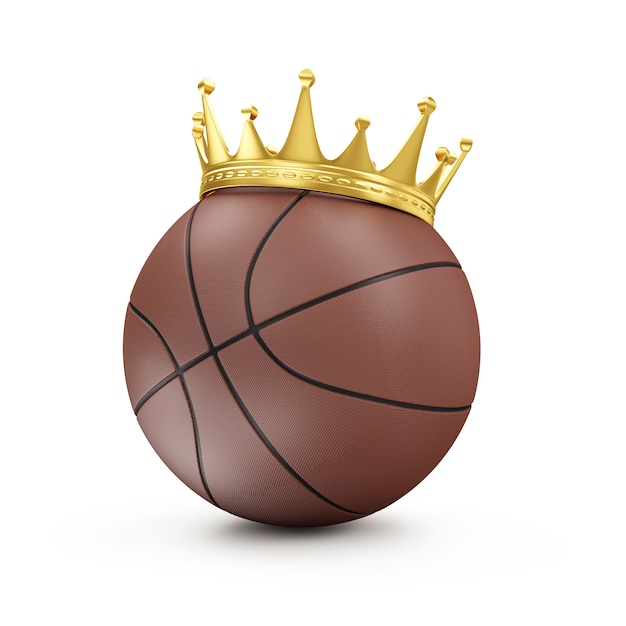 Pelota de baloncesto con corona dorada