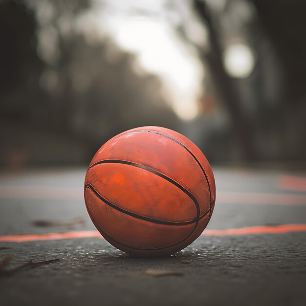 Foto pelota de baloncesto en un fondo colorido generado por ai