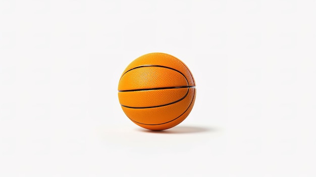 Una pelota de baloncesto sobre un fondo blanco con la palabra baloncesto.