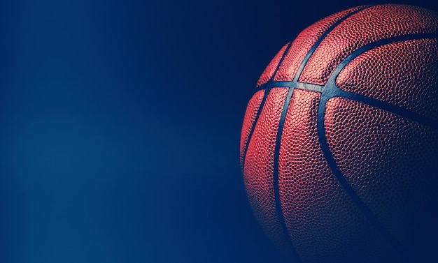 Pelota de baloncesto sobre fondo negro