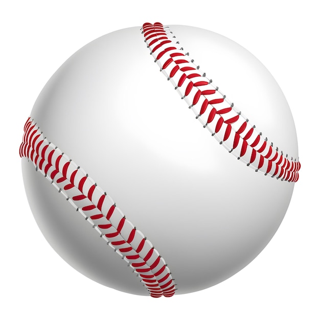 Una pelota de béisbol aislada sobre un fondo blanco