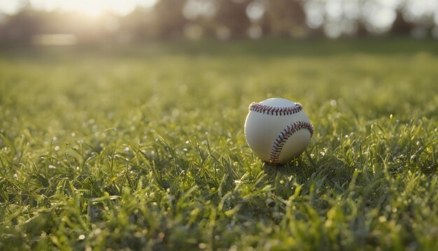 Una pelota de béisbol en una vieja mesa de madera