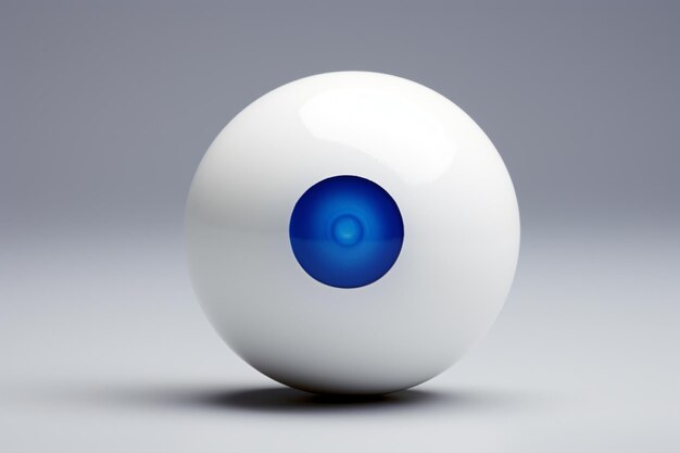 Foto una pelota blanca con un ojo azul en ella