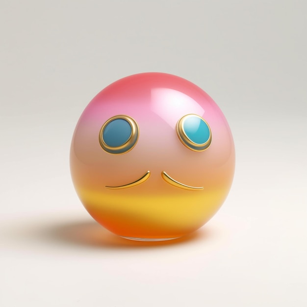 Una pelota con una cara que dice "sonríe".
