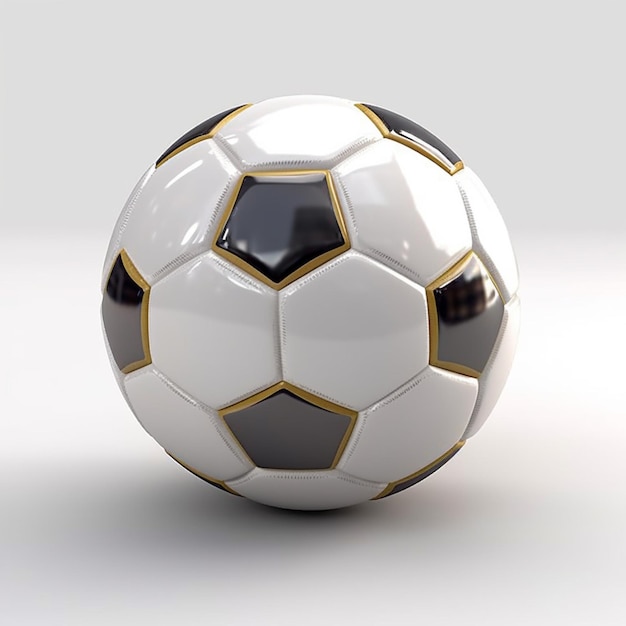 Pelota de futbol 3d realista esporte futebol branco e negro esporte futebol balon