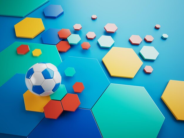 pelota de fútbol 3d objeto 3d ilustración gráfico fondo elemento deporte resumen telón de fondo fútbol render diseño competencia concepto arte digital tecnología elemento hermosa iluminación suelo vacío