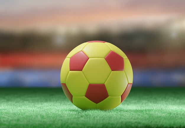 Foto pelota de futbol en el campo de un estadio ing.