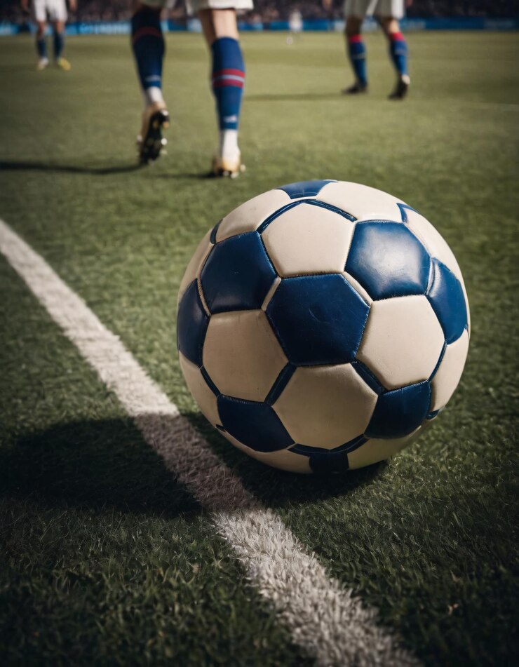 una pelota de fútbol en el campo con el número 1 en la parte de atrás