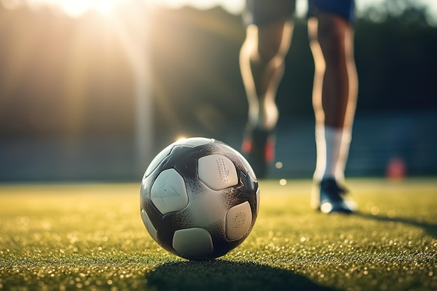 Foto pelota de fútbol en el campo