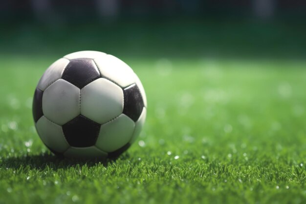 Pelota de fútbol en el estadio