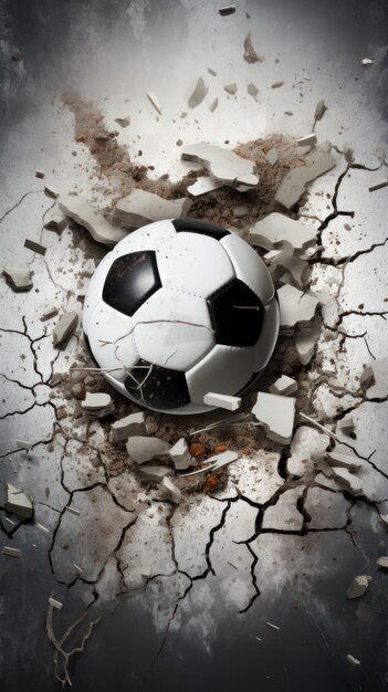 Foto pelota de fútbol en el fondo de arte de la pared papel tapiz