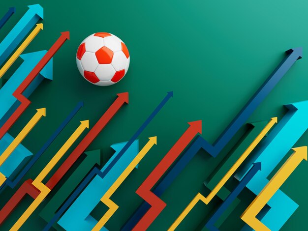 Foto pelota de fútbol objeto 3d ilustración 3d elemento de fondo gráfico deporte resumen telón de fondo