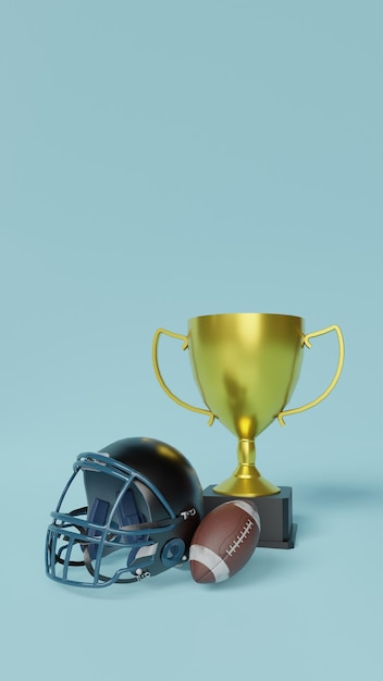 Foto una pelota de fútbol y un trofeo se sientan en una pila de libros.