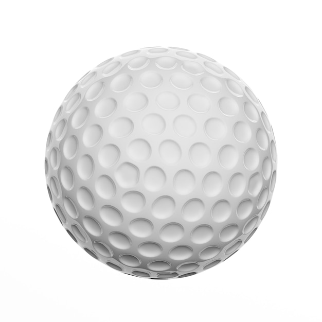 Pelota de golf aislada sobre fondo blanco