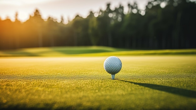 Pelota de golf Arafed en un tee en un campo de golf ai generativo