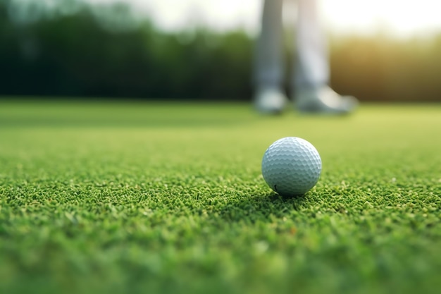 Una pelota de golf en el césped