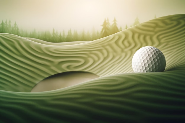 Foto una pelota de golf en una colina