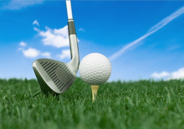 pelota de golf y conductor