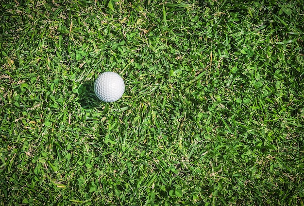 Pelota de golf en la hierba como textura