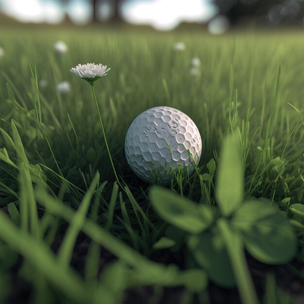 Pelota de golf en un tee IA generativa