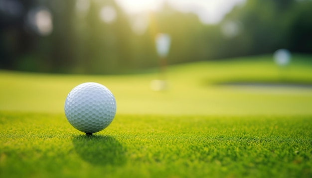 La pelota de golf en el tee lista para ser disparada