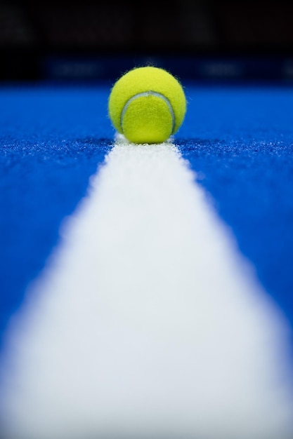 Pelota de pádel en la línea de la pista