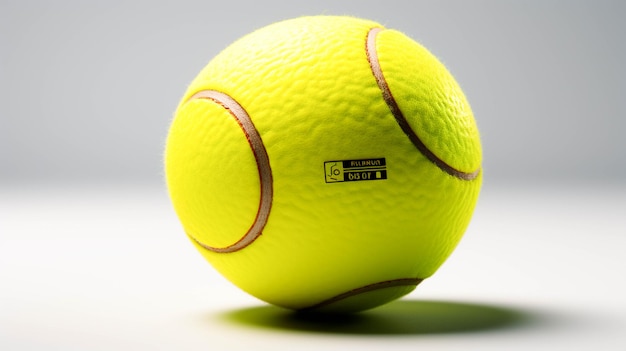 Foto pelota de tenis de plástico sobre fondo blanco.