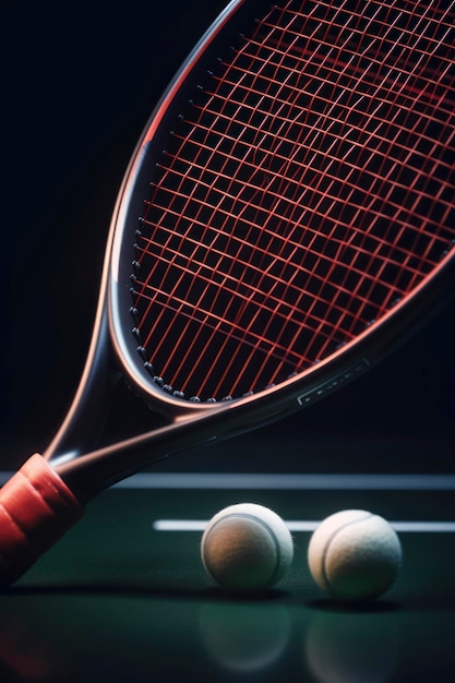 Pelota de tenis y raqueta generadas por IA