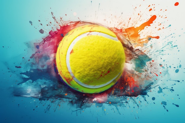 Pelota de tenis salpica pintura Generar Ai