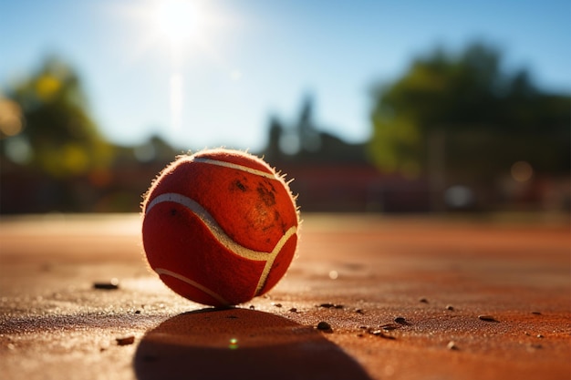 La pelota en vuelo Los jugadores de tenis lanzan señales del comienzo de un servicio experto