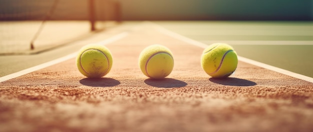 Pelotas de tenis en una cancha IA generativa