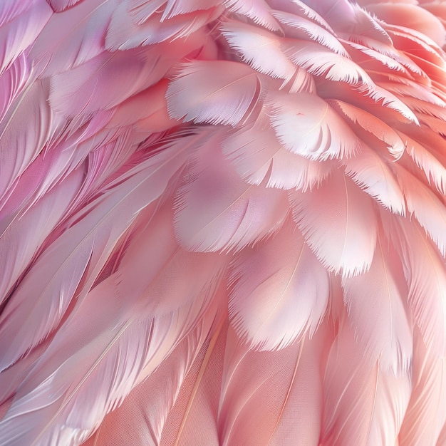 Penas cor-de-rosa Fundo Flamingo Pluma padrão asas Textura de penas com espaço de cópia