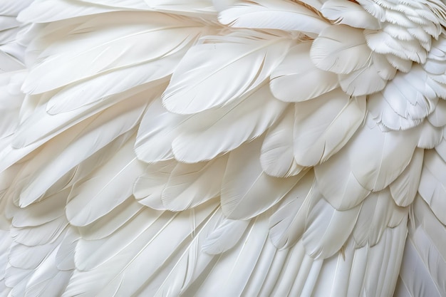 Penas de cisne branco Fundo Penas de ganso padrão Penas de asas brancas Textura de penas