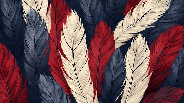 penas de pássaro padrão de fundo asas de bandeira imagem de fundo fundo sem costura