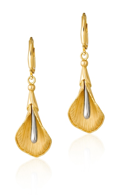 Pendientes de mujer de moda en oro. Un regalo precioso para una mujer.