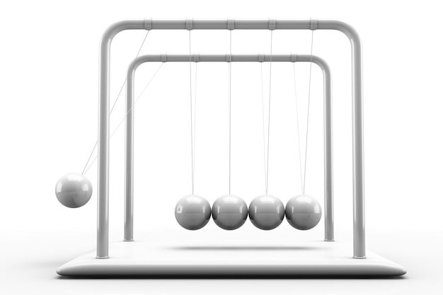 Pêndulo Newton39s em um estilo claro em um fundo claro