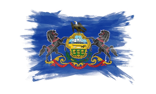 Pennsylvania-Staatsflagge Pinselstrich, Pennsylvania-Flaggenhintergrund