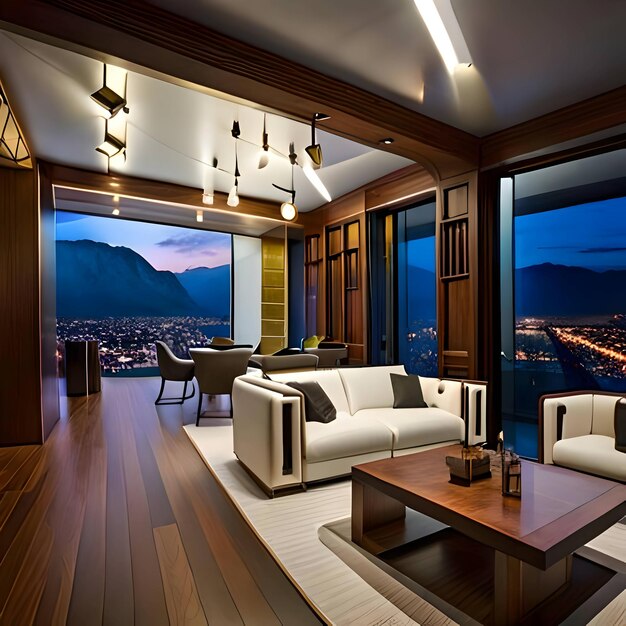 Foto pent house luxury diseño de interiores generado por ai