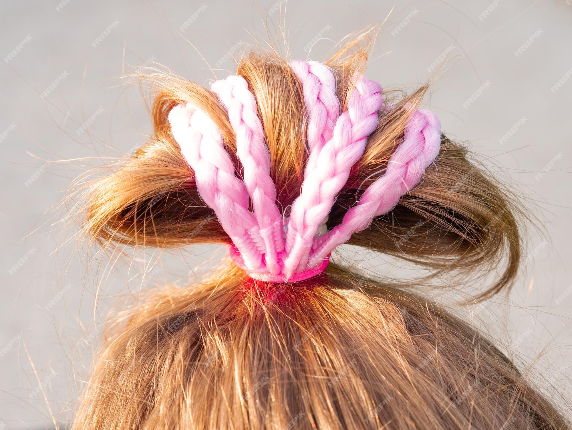 Penteado infantil com tranças afrobraid kanekalon