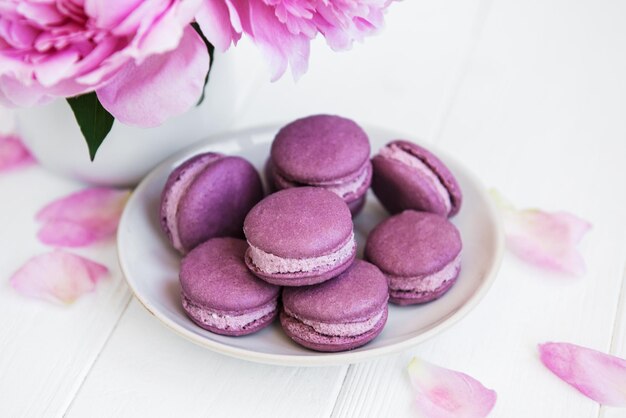 Foto peônia rosa com macarrão