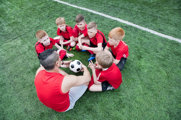 Pep Talk vor dem Spiel im Freiluftstadion