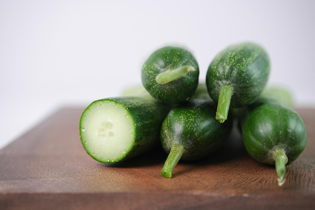 Foto pepino de legumes saborosos saudáveis e frescos