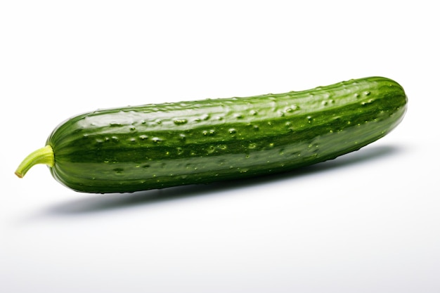 Un pepino con gotas de agua