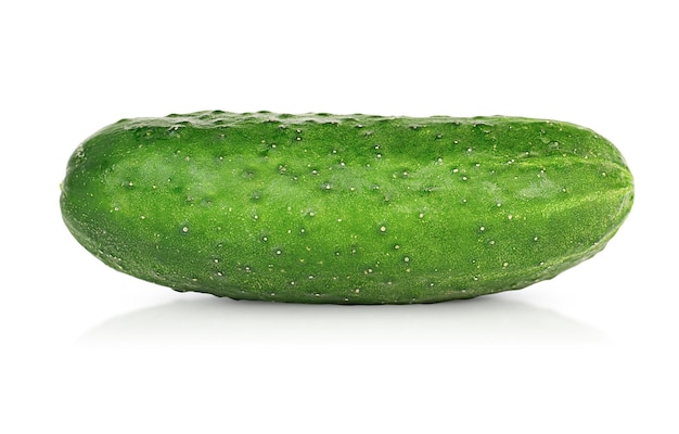 Un pepino sobre un fondo blanco aislado