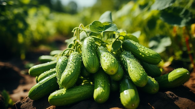 pepinos creciendo en el suelo.