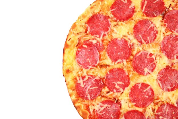 Pepperoni-Pizza lokalisiert auf Weiß