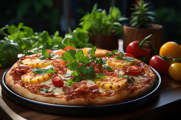 Pepperoni-Pizza mit Oliven auf Holzplatten mit Käse-Topping