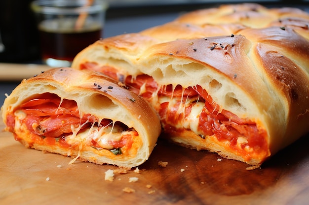 Pepperoni Stromboli Comida Italiana